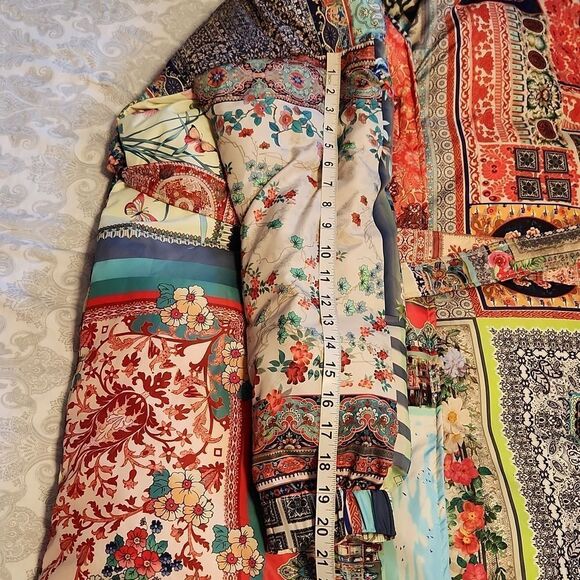 Johnny Was reversible patchwork print down puffer jacket - Picture 13 of 14